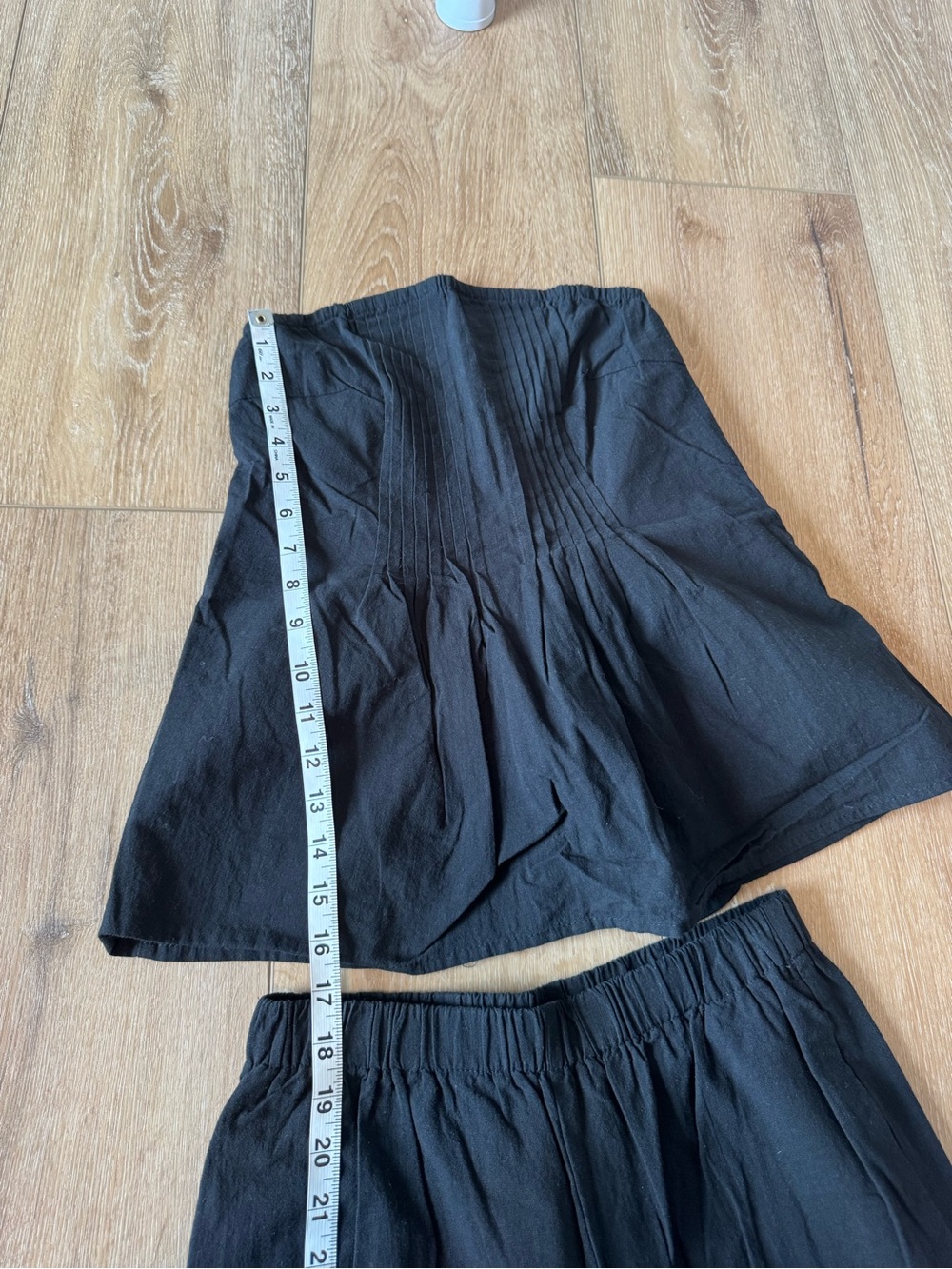 Black Strapless Smocked Wide-Leg Two-Piece Jumpsuit Size Small - Picture 6 of 8